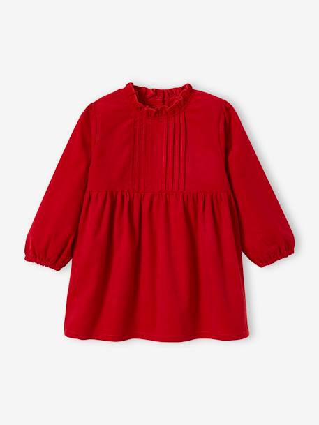 Christmas Special Ensemble: Dress, Faux Fur Waistcoat, Tights and Matching Headband for Girls red - vertbaudet enfant 