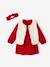 Christmas Special Ensemble: Dress, Faux Fur Waistcoat, Tights and Matching Headband for Girls red - vertbaudet enfant 