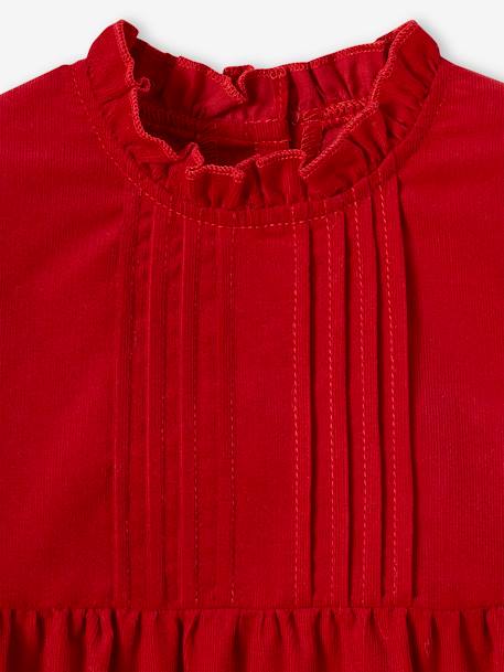 Christmas Special Ensemble: Dress, Faux Fur Waistcoat, Tights and Matching Headband for Girls red - vertbaudet enfant 