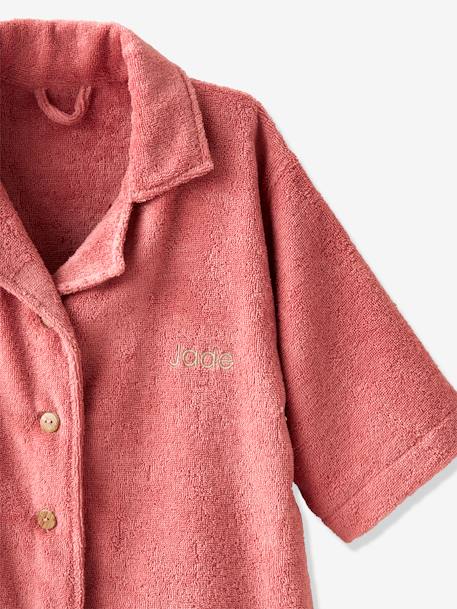 Shirt-Like Bathrobe for Children dusky pink+fir green - vertbaudet enfant 