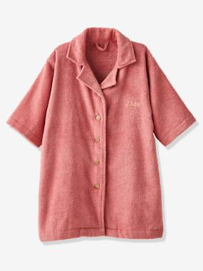 Fille-Peignoir Oversize enfant uni avec coton recyclé, personnalisable