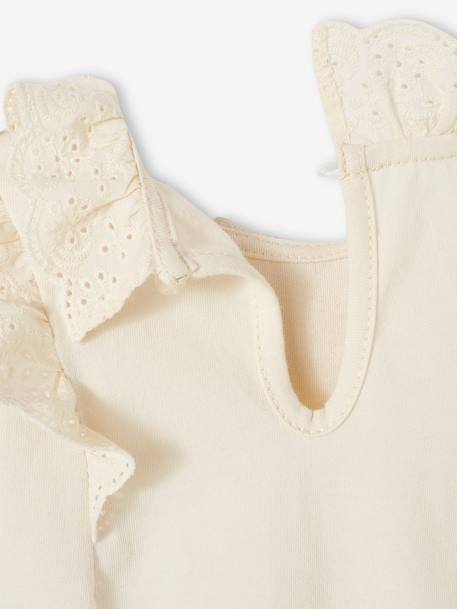 Top with Broderie Anglaise Collar & Tulle Skirt for Baby Girls ecru - vertbaudet enfant 