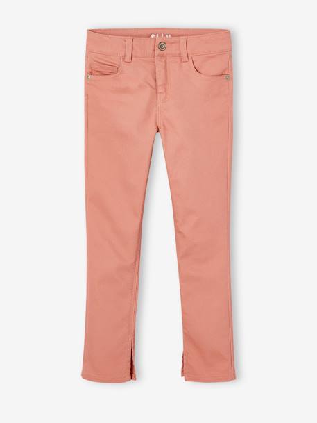 Indestructible Slim Leg Trousers, Heart Pockets on the Back, for Girls blush - vertbaudet enfant 