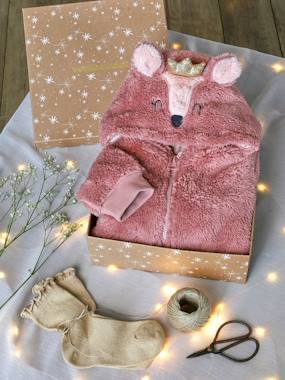 Christmas Gift Box, Jacket with Embellished Deer Hood & Scintillating Socks for Girls  - vertbaudet enfant