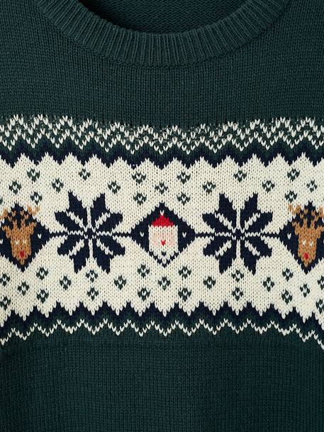 Christmas Jacquard Jumper for Adults, Family Capsule Collection fir green+red - vertbaudet enfant 