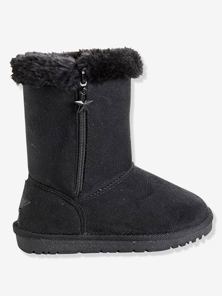 Girls' Boots with Fur Black - vertbaudet enfant 