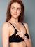 Soutien-gorge de grossesse et allaitement en coton bio et dentelle Biotiful Lace noir - vertbaudet enfant 
