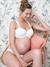 Soutien-gorge grossesse et allaitement doublé coton Bio Icone ENVIE DE FRAISE beige+blanc - vertbaudet enfant 