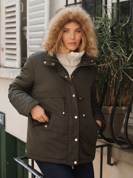 Parka à capuche grossesse Robin kaki - vertbaudet enfant 