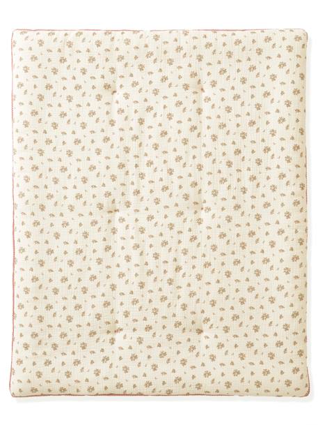 Throw in Cotton Gauze/Velour, Barn BEIGE LIGHT ALL OVER PRINTED - vertbaudet enfant 