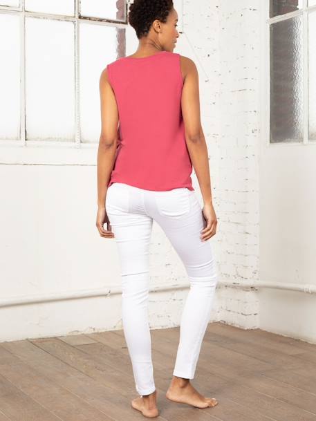 Pantalon de grossesse chino bandeau coton Bio Neo Seamless blanc - vertbaudet enfant 