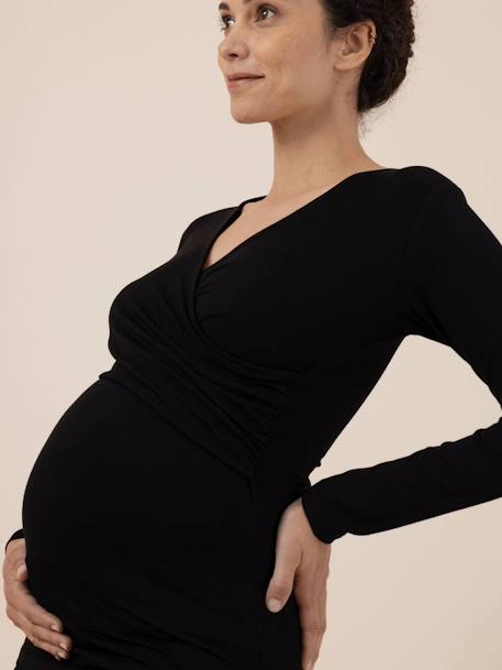 Top for Maternity, Fiona Ls by ENVIE DE FRAISE black - vertbaudet enfant 