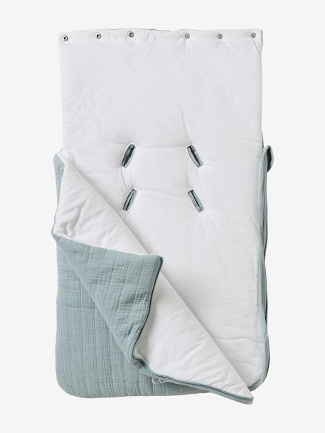 Summer Special Baby Nest in Cotton Gauze grey blue+rose - vertbaudet enfant 