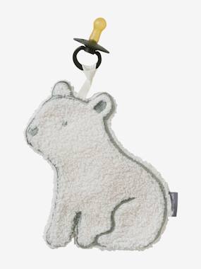 Attache-tétine doudou Ours polaire en sherpa - vertbaudet enfant