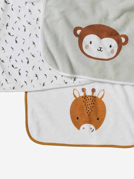 Set of 3 Animals Bibs, Easy to Put On ecru - vertbaudet enfant 