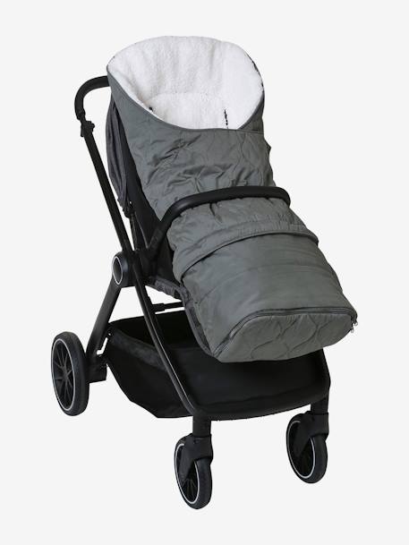 Chancelière poussette évolutive doublée sherpa gris ardoise - vertbaudet enfant 