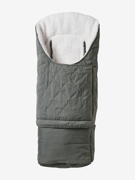 Chancelière poussette évolutive doublée sherpa gris ardoise - vertbaudet enfant 