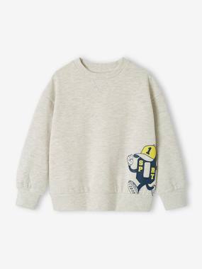 Boys-Sports Sweatshirt with Mascot Motif on the Front & Back for Boys