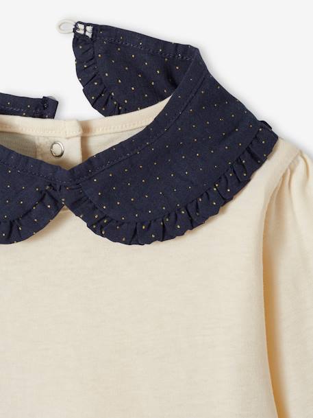 Top with 2 Removable Collars for Babies ecru - vertbaudet enfant 