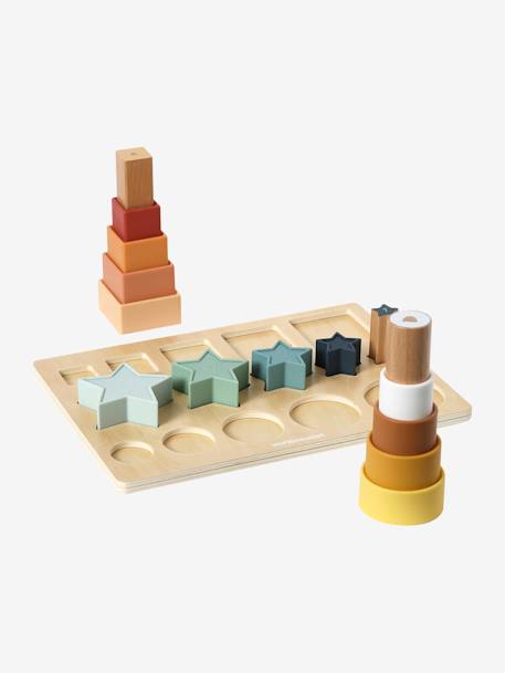 Shape Sorting Board in Wood FSC® & Silicone white - vertbaudet enfant 