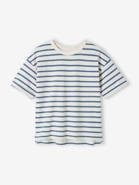 Girls-Tops-T-Shirts-Striped Short Sleeve T-Shirt for Children