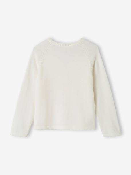 Gilet fille à volants cérémonie beige doré+écru+rose pâle+vert - vertbaudet enfant 
