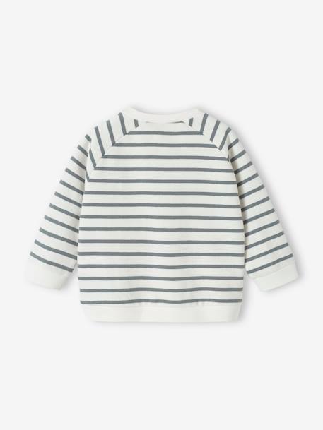 Sweat bébé en molleton rayé bleu+rayé vert+tomette - vertbaudet enfant 