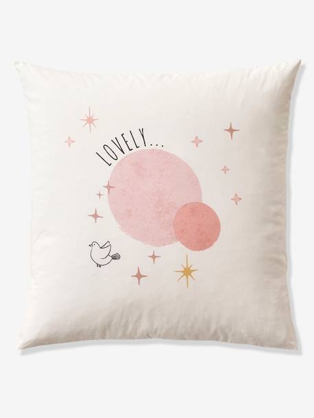 Duvet Cover + Pillowcase Set with Recycled Cotton for Children, Poetry Princess printed white - vertbaudet enfant 