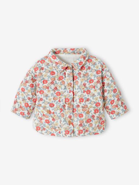 Padded Jacket in Cotton Gauze, for Babies ecru - vertbaudet enfant 