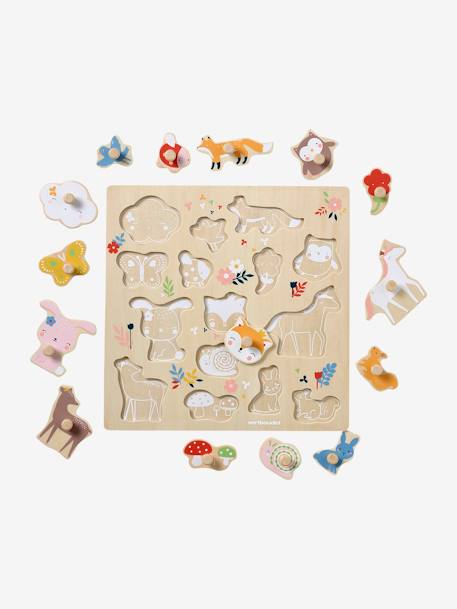 Enchanted Forest Peg Puzzle in FSC® Wood rose - vertbaudet enfant 