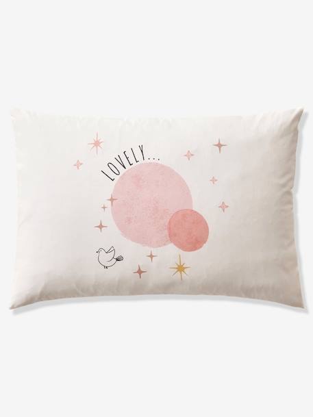 Duvet Cover + Pillowcase Set with Recycled Cotton for Children, Poetry Princess printed white - vertbaudet enfant 