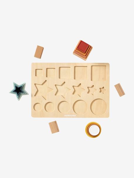 Shape Sorting Board in Wood FSC® & Silicone white - vertbaudet enfant 