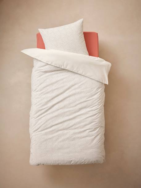 Parure housse de couette enfant et taie d'oreiller avec coton recyclé PRINCESSE POESIE blanc imprimé - vertbaudet enfant 
