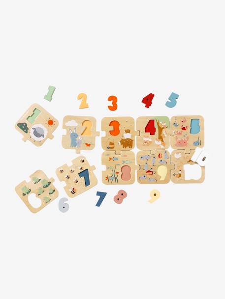 Puzzle des chiffres 2 en 1 en bois FSC® vert - vertbaudet enfant 