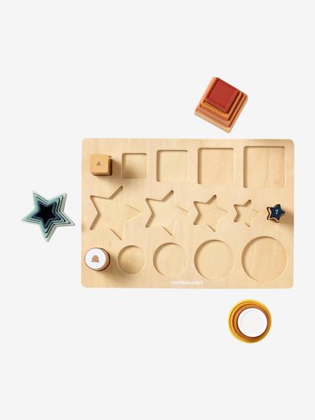 Shape Sorting Board in Wood FSC® & Silicone white - vertbaudet enfant 