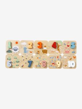 2-in-1 Numbers Puzzle in FSC® Wood  - vertbaudet enfant