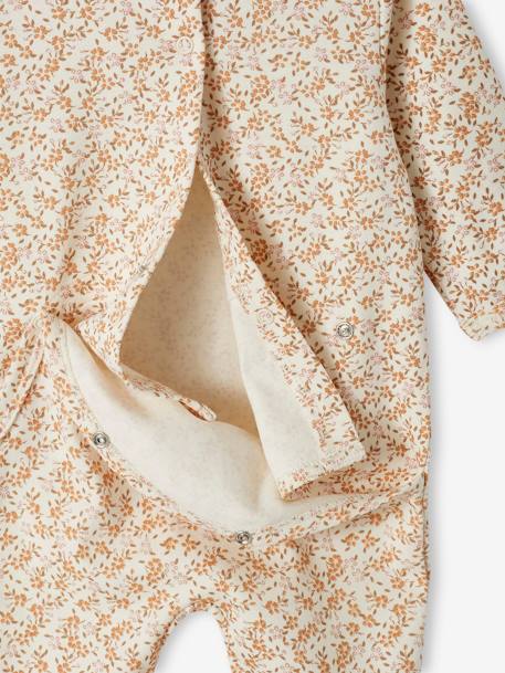 Floral Sleepsuit in Interlock Fabric for Babies ecru - vertbaudet enfant 