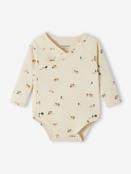 Lot de 5 bodies ouverture naissance bébé en coton biologique taupe - vertbaudet enfant 