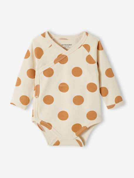 Lot de 5 bodies ouverture naissance bébé en coton biologique taupe - vertbaudet enfant 