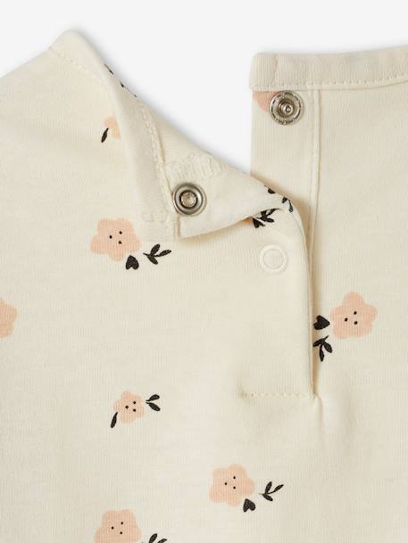 Long Sleeve Bodysuit Top in Organic Cotton for Newborns ecru - vertbaudet enfant 
