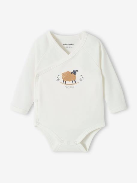 Lot de 5 bodies ouverture naissance bébé en coton biologique taupe - vertbaudet enfant 