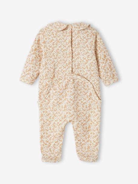 Floral Sleepsuit in Interlock Fabric for Babies ecru - vertbaudet enfant 