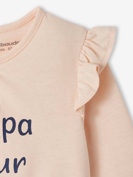 T-shirt à message bébé en coton biologique écru+rose pâle - vertbaudet enfant 
