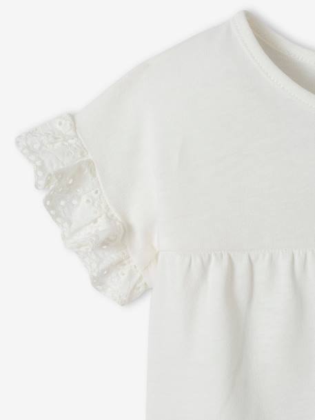 T-Shirt in Organic Cotton for Babies ecru+fuchsia - vertbaudet enfant 