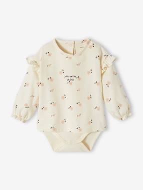 -Long Sleeve Bodysuit Top in Organic Cotton for Newborns