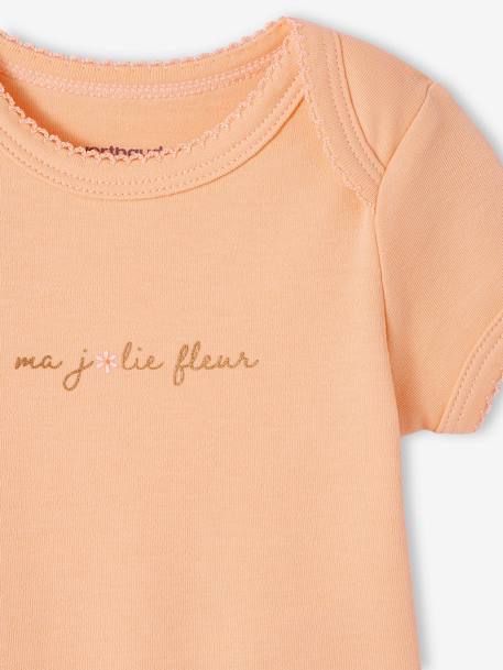 Set of 3 Progressive Bodysuits in Organic Cotton, for Babies rosy apricot - vertbaudet enfant 
