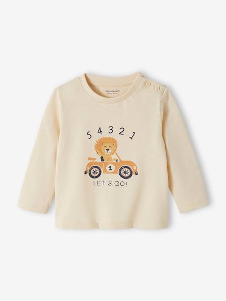 T-shirt fantaisie bébé garçon gris chiné+vanille - vertbaudet enfant 