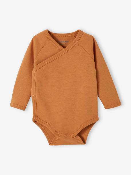 Lot de 5 bodies ouverture naissance bébé en coton biologique taupe - vertbaudet enfant 