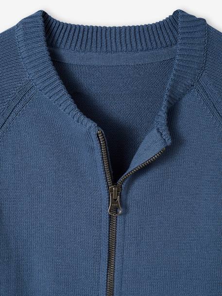 Zipped Varsity Jacket for Boys grey blue+marl grey+sage green+taupe - vertbaudet enfant 
