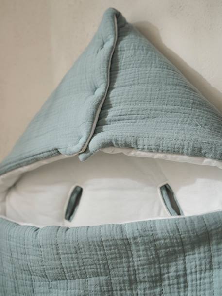 Summer Special Baby Nest in Cotton Gauze grey blue+rose - vertbaudet enfant 